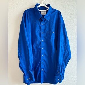 Wrangler George Strait Men's Blue Button Down Western Rodeo Shirt 2XL Tall